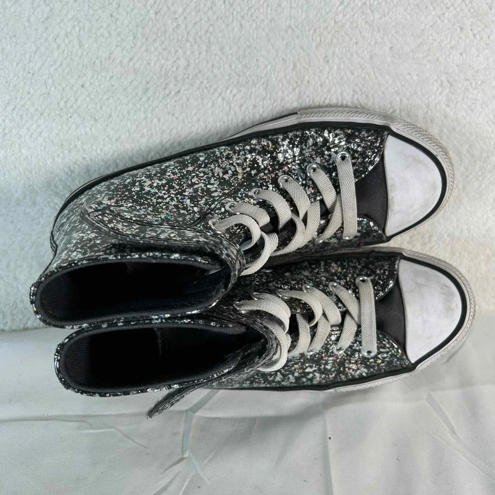 Converse Chuck Taylor All Star High Top Glitter Sneakers Shoes Youth 3